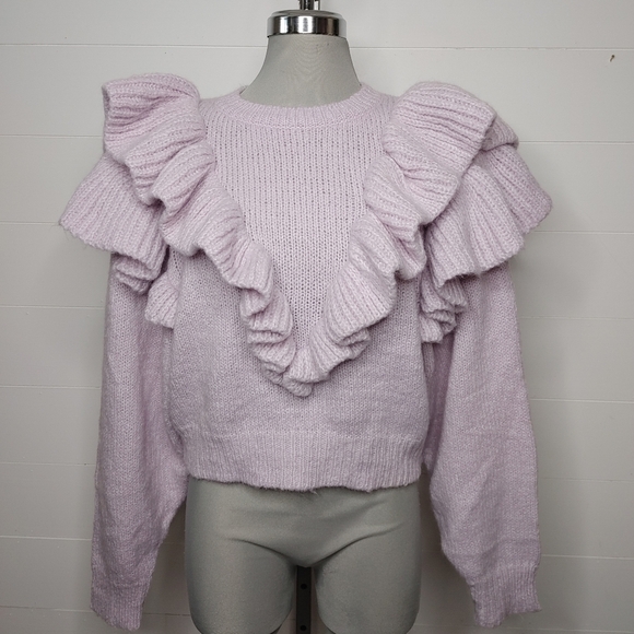 ZARA blogger fave ruffle sweater size M - Picture 6 of 14
